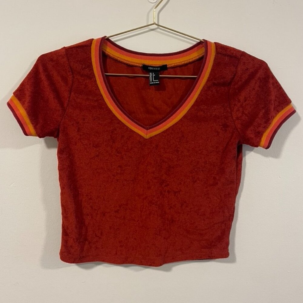 Terrycloth V-Neck